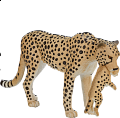 Gepardí samice s mládětem figurka