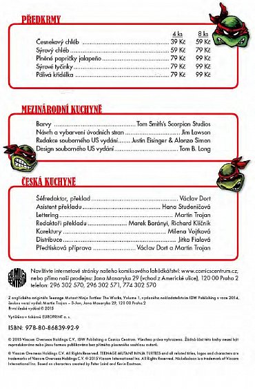 Náhled Želvy Ninja - Menu číslo 2