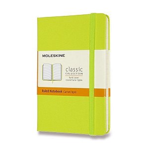 Zápisník Moleskine - tvrdé desky, S, linkovaný - limetka