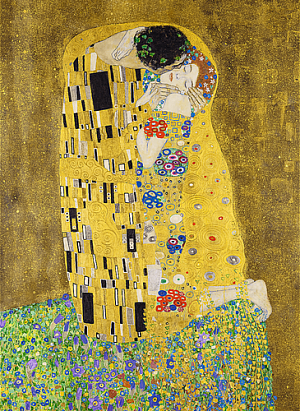 Dřevěné puzzle Art: Gustav Klimt - Polibek 200 dílků
