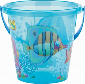 Androni Kyblík rybičky průhledný - průměr 17 cm, modrý