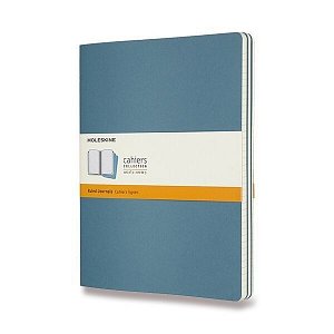 Sešity Moleskine Cahier, XL, linkované, 3 ks - tm. tyrkysové