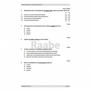 Náhled Přijímací zkoušky - Český jazyk a literatura pro žáky 9. tříd ZŠ