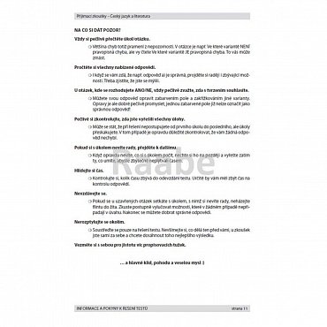 Náhled Přijímací zkoušky - Český jazyk a literatura pro žáky 9. tříd ZŠ