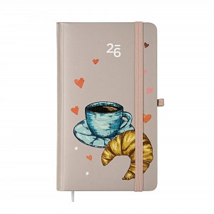 Kapesní diář - Káva a croissant 2026