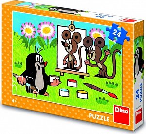 Puzzle Krtek malířem 24 dílků