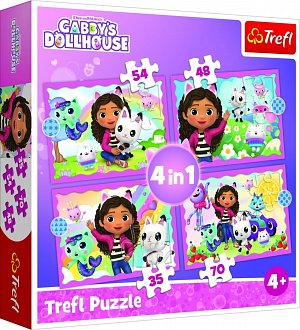 Puzzle Gábinin kouzelný domek 4v1 (35,48,54,70 dílků)