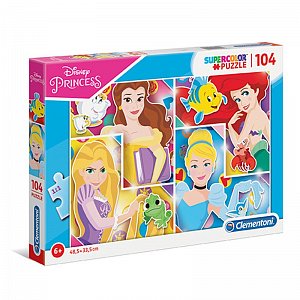 Clementoni Puzzle Supercolor Princezny / 104 dílků