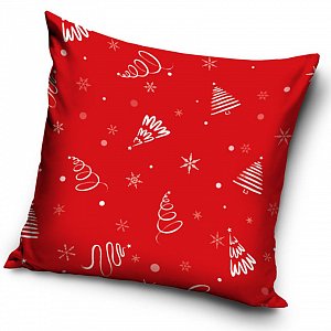 Velurový povlak na polštářek Vločky a Stromečky
