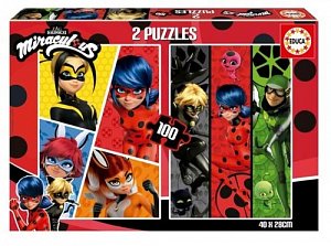 Puzzle Kouzelná Beruška a Černý kocour/2x100 dílků