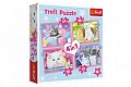 Trefl Puzzle Veselé kočičky 4v1 (35,48,54,70 dílků)