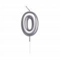 Svíčka dortová stříbrná 5 cm číslo 0