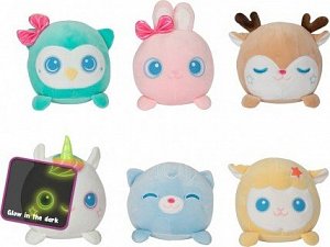 Zvířátko svítící ve tmě plyšové 14cm 6 druhů 2m+