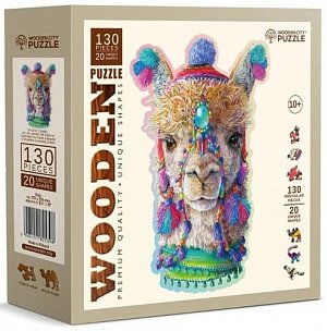 Dřevěné puzzle Mystická lama 130 dílků