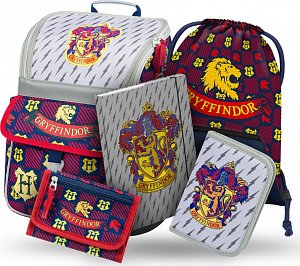 BAAGL Set 5 ks Zippy - Harry Potter Nebelvír (aktovka, penál, sáček, desky, peněženka)