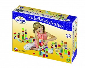 Kuličková dráha dřevěná 58ks