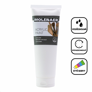 Molenaer akrylová barva Molenaer, 250 ml, bílá
