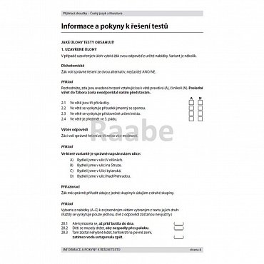 Náhled Přijímací zkoušky - Český jazyk a literatura pro žáky 9. tříd ZŠ