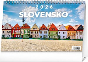 NOTIQUE Stolový kalendár Slovensko 2026, 23,1 x 14,5 cm
