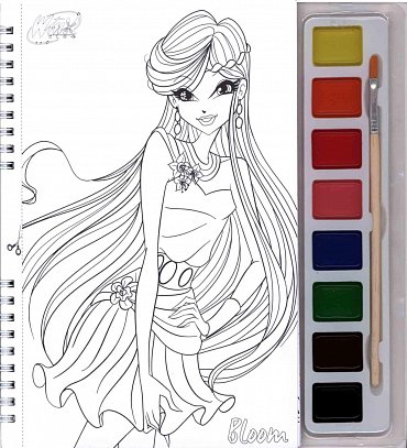 Náhled Winx Club Bloom - Omalovánky s vodovými barvami (růžová)
