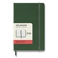 Diář Moleskine 2026 - tvrdé desky, S, denní, tmavě zelený