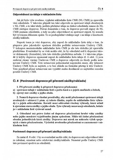 Náhled Úmluva CMR (č. 11/1975 Sb.) - Praktický komentář