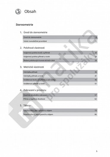 Náhled Matika pro spolužáky: Stereometrie - PS, 1.  vydání