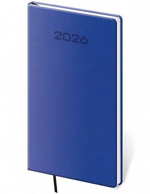 Diář 2026 týdenní kapesní A6  Soft - modrá
