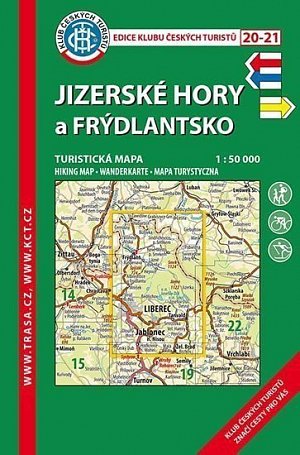 KČT 20-21 Jizerské hory, Frýdlantsko 1:50T Turistická mapa, 8.  vydání