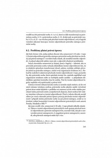 Náhled Trestní odpovědnost právnických osob v České republice - problémy a perspektivy