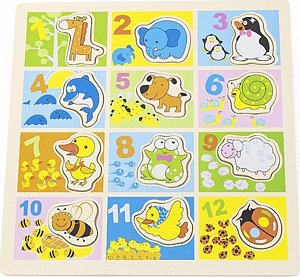 BABU dřevěná hračka - Čísla a zvířata