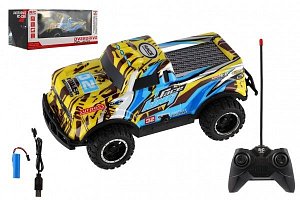 Auto RC Pick-up terénní 27MHz plast 17cm dobíjecí pack+baterie v krabici 26x11x13cm