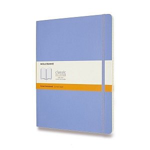 Zápisník Moleskine - měkké desky, XL, linkovaný - nebesky modrý
