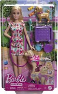 Barbie panenka a pejsek s invalidním vozíčkem