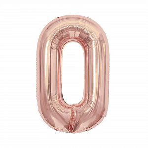 Balónek fóliový 85 cm rose gold číslo 0