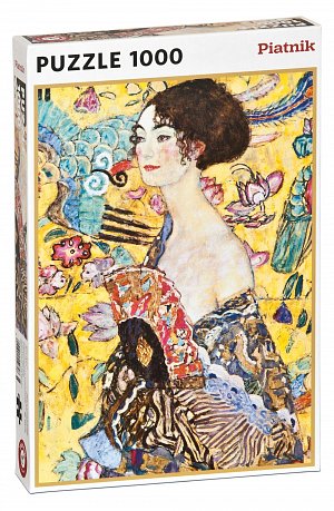 Puzzle Klimt - Dáma s vějířem 1000 dílků