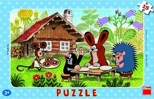 Puzzle deskové Krtek na návštěvě 15 dílků