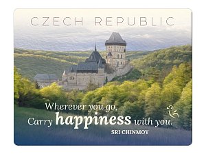 Magnet na lednici Czech Republic " Wherever you go. Carry Happiness With You"