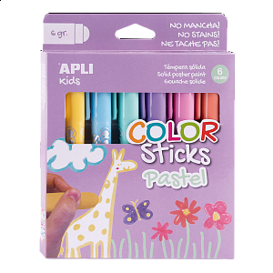 APLI temperové barvy suché, 6 ks, mix pastelových barev