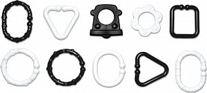 Plastové tvary černobílé řetěz 10 ks v sáčku