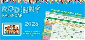 Kalendář 2026 Rodinný, stolní, 29,7 x 13,8 cm