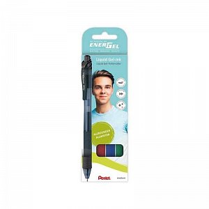 Pero gelové Pentel EnerGel BL107 - základní barvy 0,7mm / 4 ks
