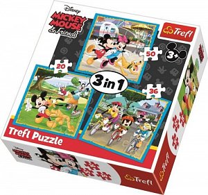 Trefl Puzzle Mickey Mouse a přátelé 3v1 (20,36,50 dílků)