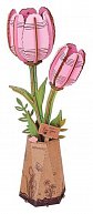 3D Dřevěná skládačka: Růžový tulipán