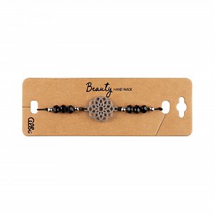 Náramek - Černá květina