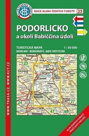 KČT 25 Podorlickoa okolí Babiččina údolí 1:50 000/turistická mapa