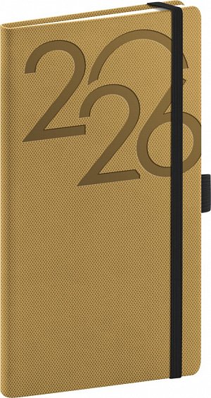 Diář 2026: Ajax - zlatý, kapesní, 9 x 15,5 cm