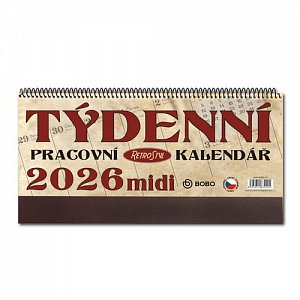 Pracovní kalendář 2026 MIDI Retro