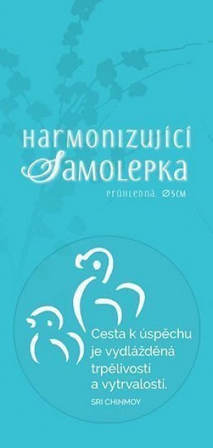 Harmonizující samolepka průhledná "Cesta k úspěchu je vydlážděná trpělivostí a vytrvalostí." průměr 5 cm