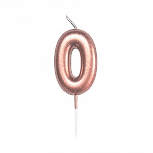 Svíčka dortová rose gold 5 cm číslo 0